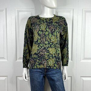 Floral wool sweater women's size small